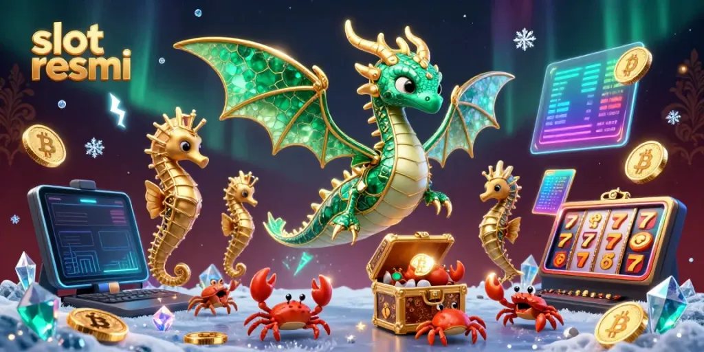 Experience thrilling action with slot resmi in this vibrant casino-themed 3D illustration showcasing exciting game elements.