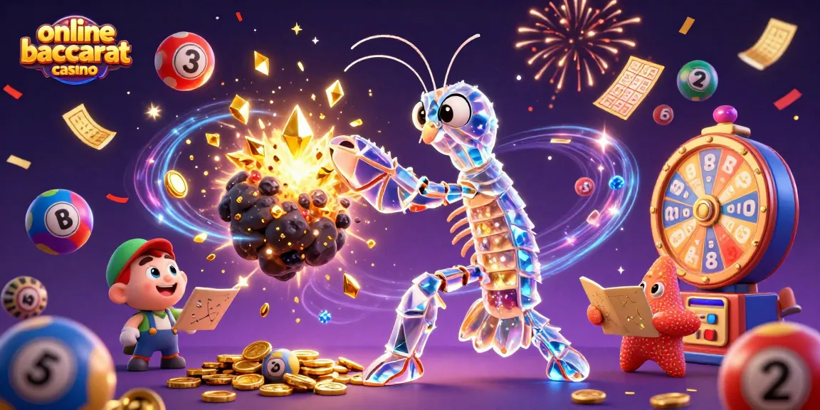 Engaging illustration of the online baccarat casino action with festive elements and characters.